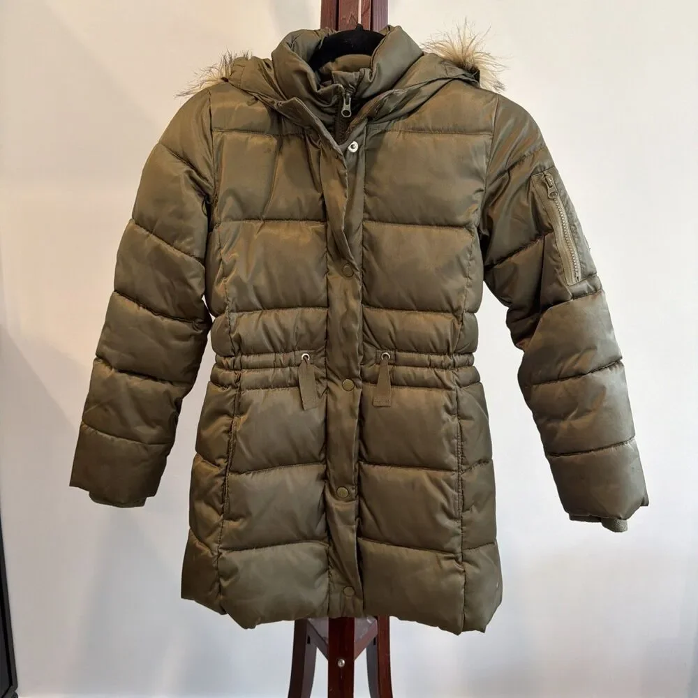 Gapkids Hooded Fleece Lined Parka Olive Lg